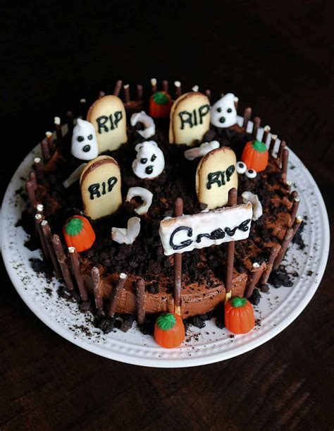 Easy Halloween Graveyard Cake - Kindly Unspoken