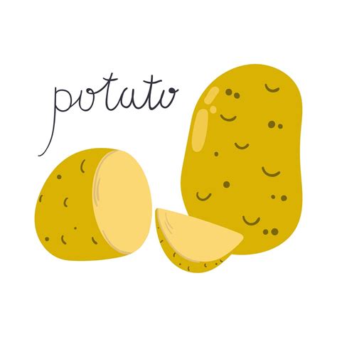 Hand Drawn Potato Half Slice Flat Illustration 2815298 Vector Art