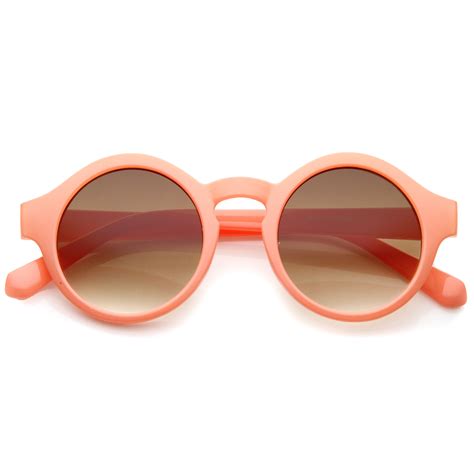 sunglassla women s bright pastel color retro horn rimmed round sunglasses 47mm
