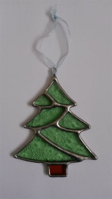 Christmas Tree Stained Glass Christmas Decoration  Dragonfly Glass Art