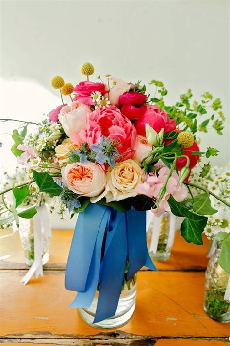 Check spelling or type a new query. Blue Ribbon-Wrapped Pink Rose and Peony Bouquet