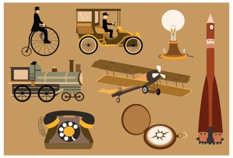 Old Inventions Vector Set Stock Illustration Download Image Now Istock