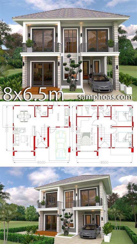 House Plans 8x65m With 3 Bedrooms Sam House Plans 1dd