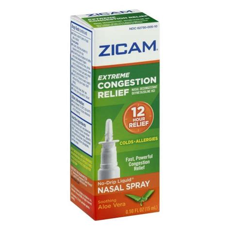 Zicam Extreme Congestion Relief No Drip Nasal Spray With Soothing Aloe Vera Roombox