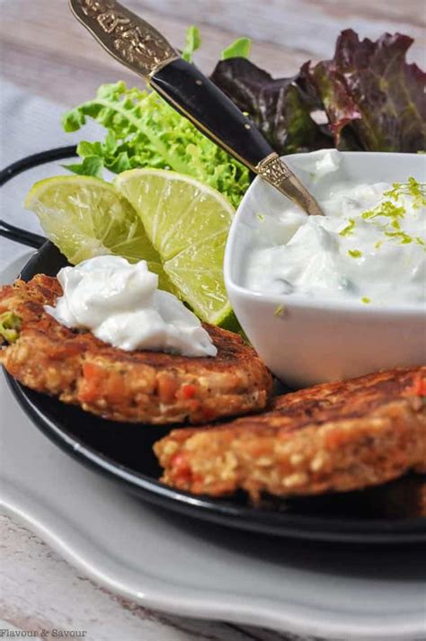 Needed more panko to hold together. Baked Salmon Patties with Creamy Lime Sauce - Flavour and Savour