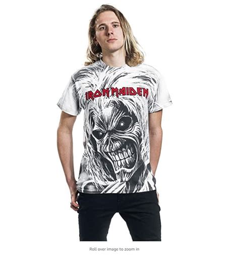 Iron Maiden Killers All Over Mens T Shirt White Regular Rock Band T