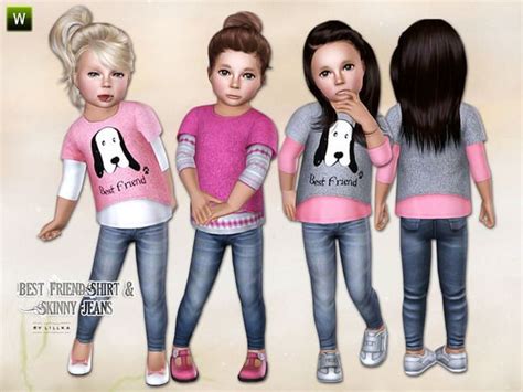 Lillkas Best Friend Shirt With Skinny Jeans Set Sims 3 Clothes