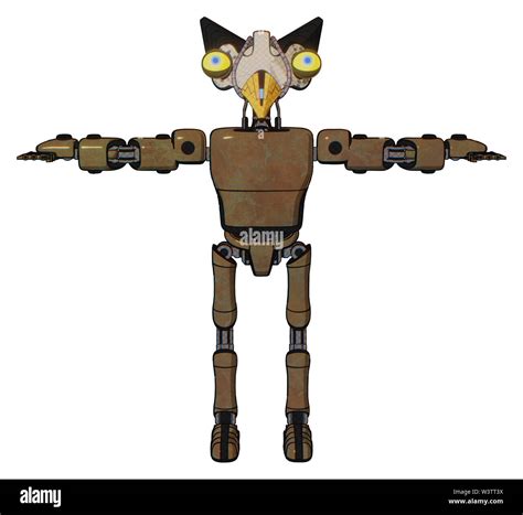 Bot Containing Elements Bird Skull Head Big Yellow Eyes Robobeak