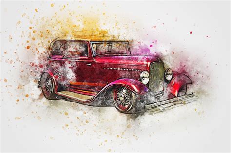Free Image On Pixabay Car Old Car Art Abstract Car Art Canvas