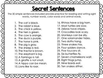 Secret sentences 1