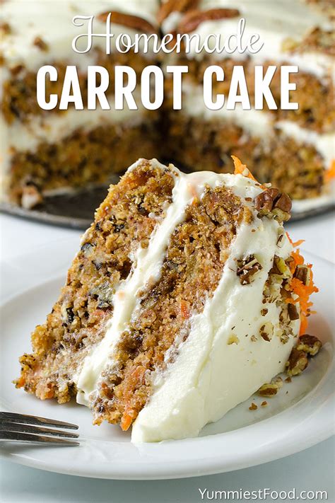 This post may contain affiliate links. Homemade Carrot Cake - Recipe from Yummiest Food Cookbook