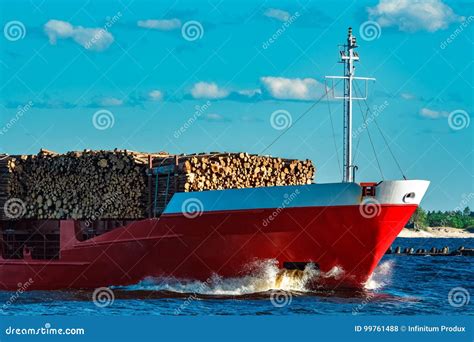 Cargo Ship With Wood Stock Photo Image Of Freight Import 99761488