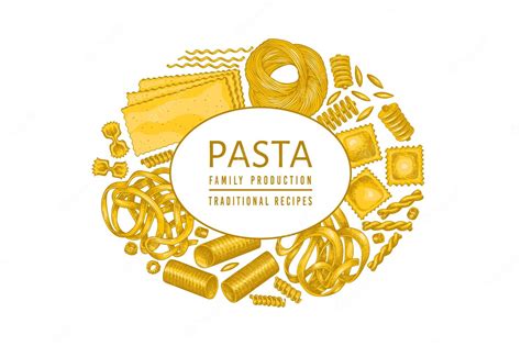 Plantilla De Pasta Italiana Ilustración De Comida Dibujada A Mano