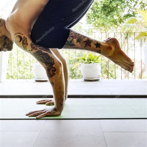 Man Practicing Pose Yoga — Stock Photo © Rawpixel 104646494