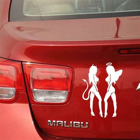 Free Shipping Sexy Girl Devil Angel Car Sticker Cool Naked Lady Vinyl