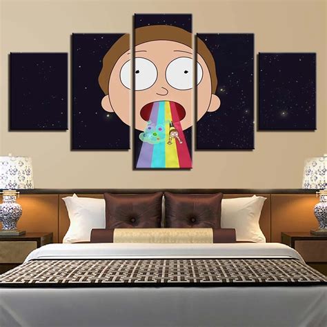 Modern Artwork Poster Canvas Painting 5 Pieces Rick And Morty Animation