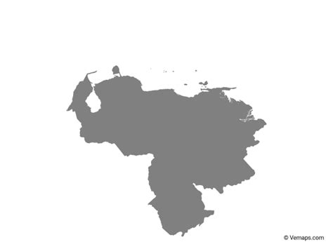 Grey Map Of Venezuela Outline Format Map Outline Map Vector Vector