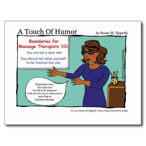 A Touch Of Humor Massage Therapists Boundaries Postcard Massage Therapist
