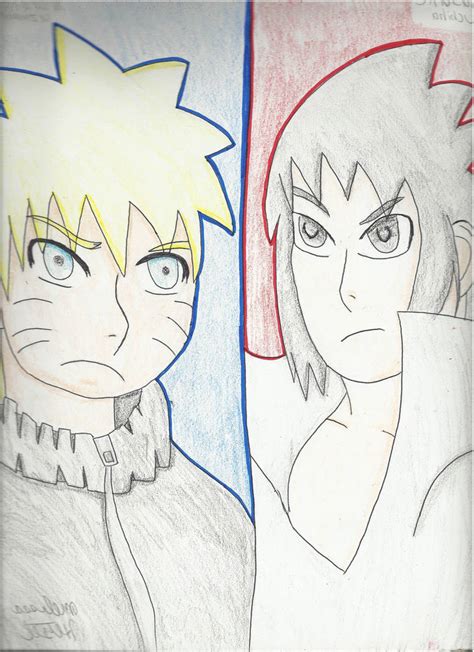 Naruto Vs Sasuke Drawing On Paper By Zorau223 On Deviantart