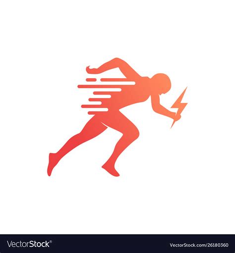Run Sprint Running Man Logo Design Royalty Free Vector Image