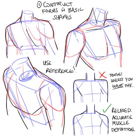 How To Draw The Torso And Upper Half Of A Mans Body With Different Angles
