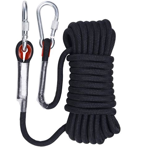 Ginee Outdoor Rock Climbing Rope 32ft49ft64ft96ftblack Static Ropes