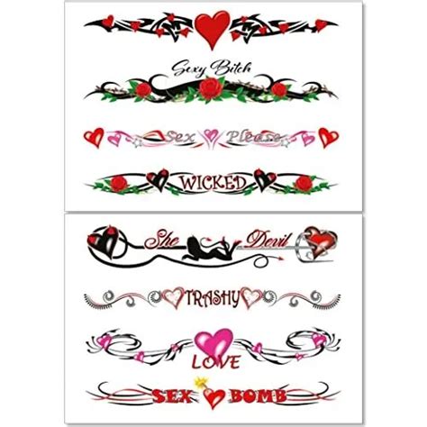 8 Large Sexy Naughty Temporary Tattoos For Women Ladies Adult Fun For Lower 1643 Picclick