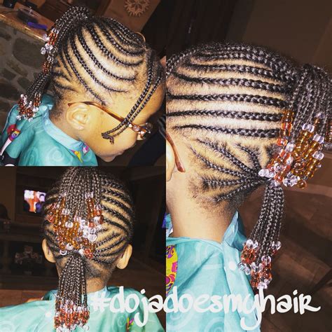 The beads and ornaments make it adorable! fun kids braid style into a braided ponytail with brown ...