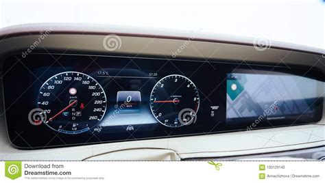Luxury Car Dashboard Stock Photo Image Of Light Leather 100129140