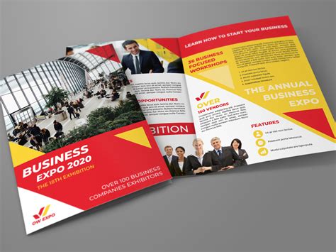 business exhibition bi fold brochure template  owpictures  dribbble
