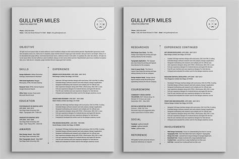 Uses the free garamond font. 2 Pages Resume CV | Extended Pack | Resume cv, Resume examples, Resume