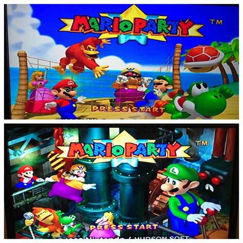 Two Different N64 Mario Party Start Screens Rn64