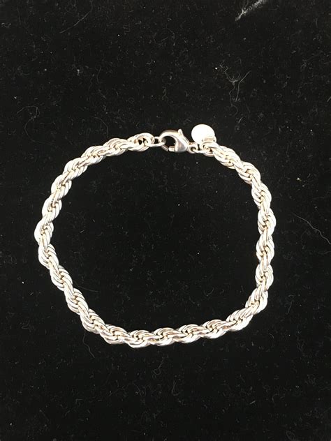 925 Sterling Silver Diamond Cut Rope Bracelet 520