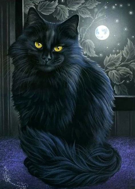 Pin By Carolyn Keith On ОБРАЗ КОШКИ В ИСКУССТВЕ Black Cat Painting