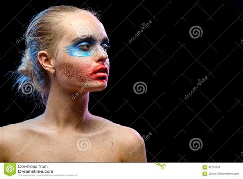 Creative Multicolored Makeup Stock Image Image Of Face Head
