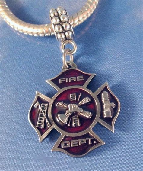 Fire Fighter Fireman Badge Silver Tarnish Resistant Pewter 316L Navel