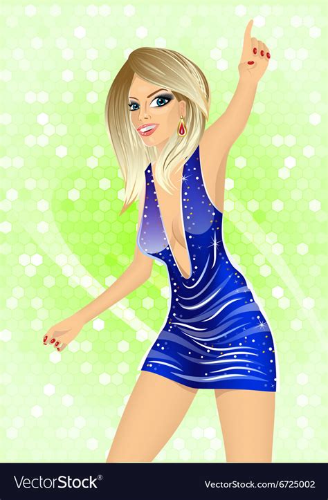 sexy blonde girl in night club royalty free vector image