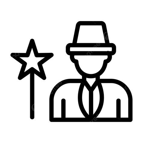 Magician Line Icon Vector Magician Icon Magic Magician Png And