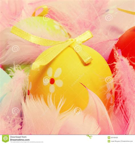 Easter Eggs And Feathers Stock Photo Image Of Colorful 29740420