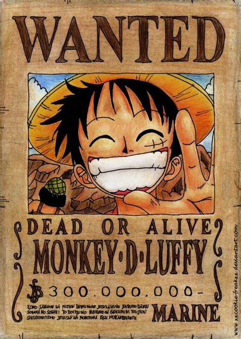 Poster One Piece Wanted Coretan