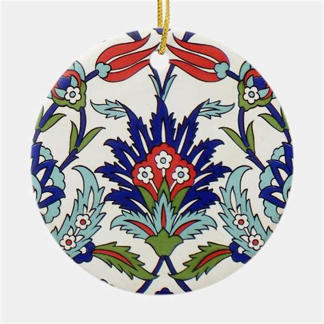 Iznik Tiles From Turkey Traditional Design With Tulips And Palm Leaves