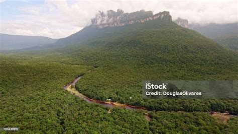 Aerial View Of Churun River Canaima National Park Venezuela Stock Photo