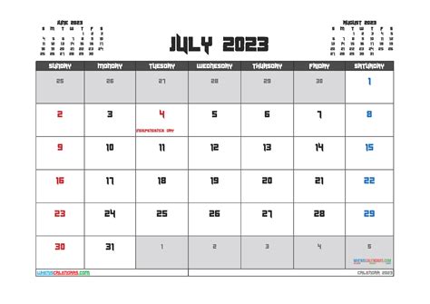 Printable July 2023 Calendar Free 12 Templates