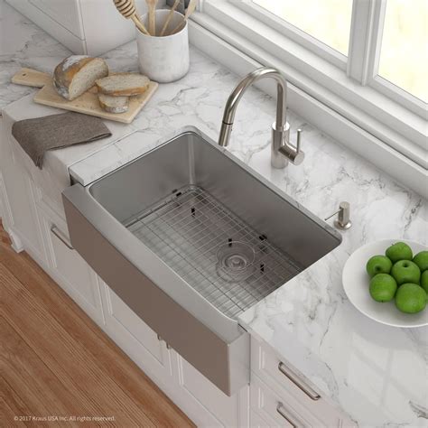 Kraus kitchen sink installed in concrete counterscheck out generation's end on audible, 1st books free. Kraus KHF20030262041SS 30 Inch Apron Front Kitchen Sink ...