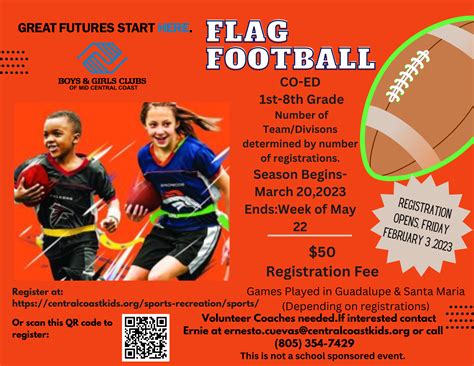 Flag Football Season Begins Now Boys And Girls Clubs In Atascadero