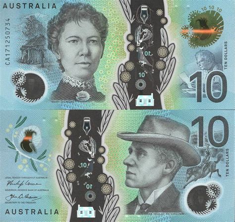 Scwpm P63a Tbb B231a 10 Dollars Australian Banknote Uncirculated Unc