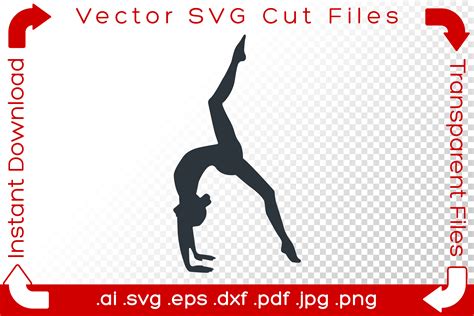 Drawing And Illustration Digital Gymnastics Silhouette Gymnastics Svg For