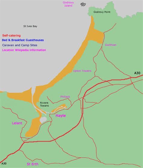 Hayle Area Map ~ Cornwallfarwest Holiday Accommodation Website