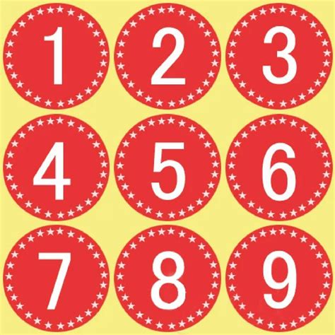 Number 1 To 100 Adhesive Sticker 1cm Round Red Personalized Stickers
