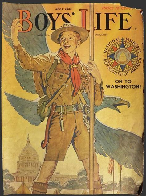 1935 Boys Life Magazine Cover ~ Norman Rockwell Boy Scout Vintage